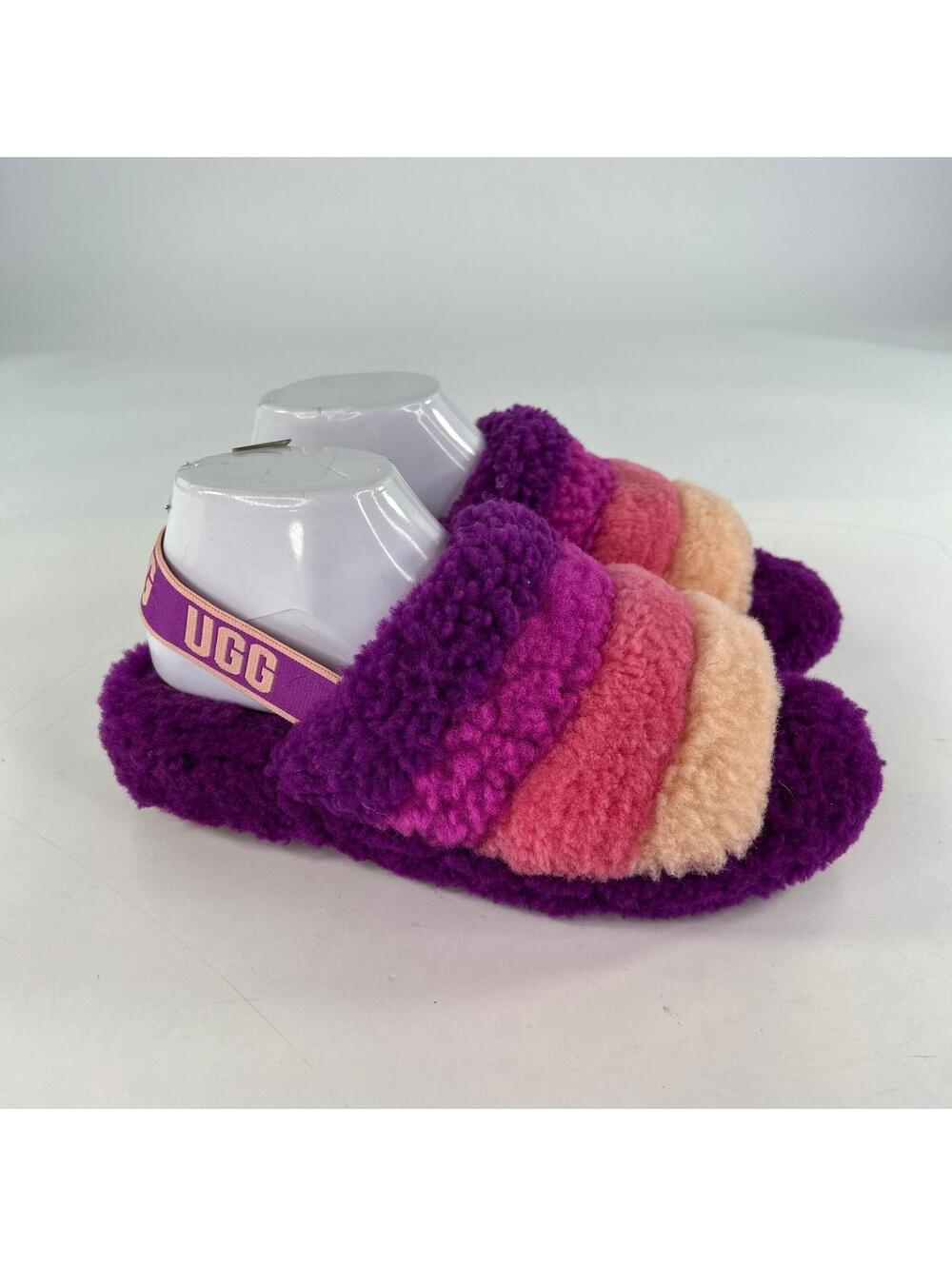 UGG Fluff Yeah Slide sandals US 9 Berrylicious gradient Purple Shearling Slipper - Picture 3 of 12